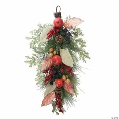 Brand new ⌛ 30" Autumn Harvest Mixed Berry and Pine Needle Artificial Teardrop Swag - Unlit ⭐