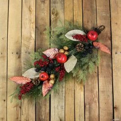 Brand new ⌛ 30" Autumn Harvest Mixed Berry and Pine Needle Artificial Teardrop Swag - Unlit ⭐ -Fall Crafts Sales 30 autumn harvest mixed berry and pine needle artificial teardrop swag unlit14256772 a02