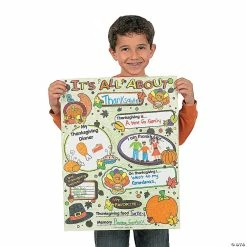 New ❤️ Color Your Own! "All About 👪 Thanksgiving" Posters - 30 Pc. ⭐ -Fall Crafts Sales color your own all about thanksgiving posters 30 pc 48 6999 a02
