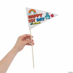 Discount 😉 Color Your Own First Day of School Pennant Flags - 24 Pc. 🌟 -Fall Crafts Sales color your own first day of school pennant flags 24 pc 14113381 a02