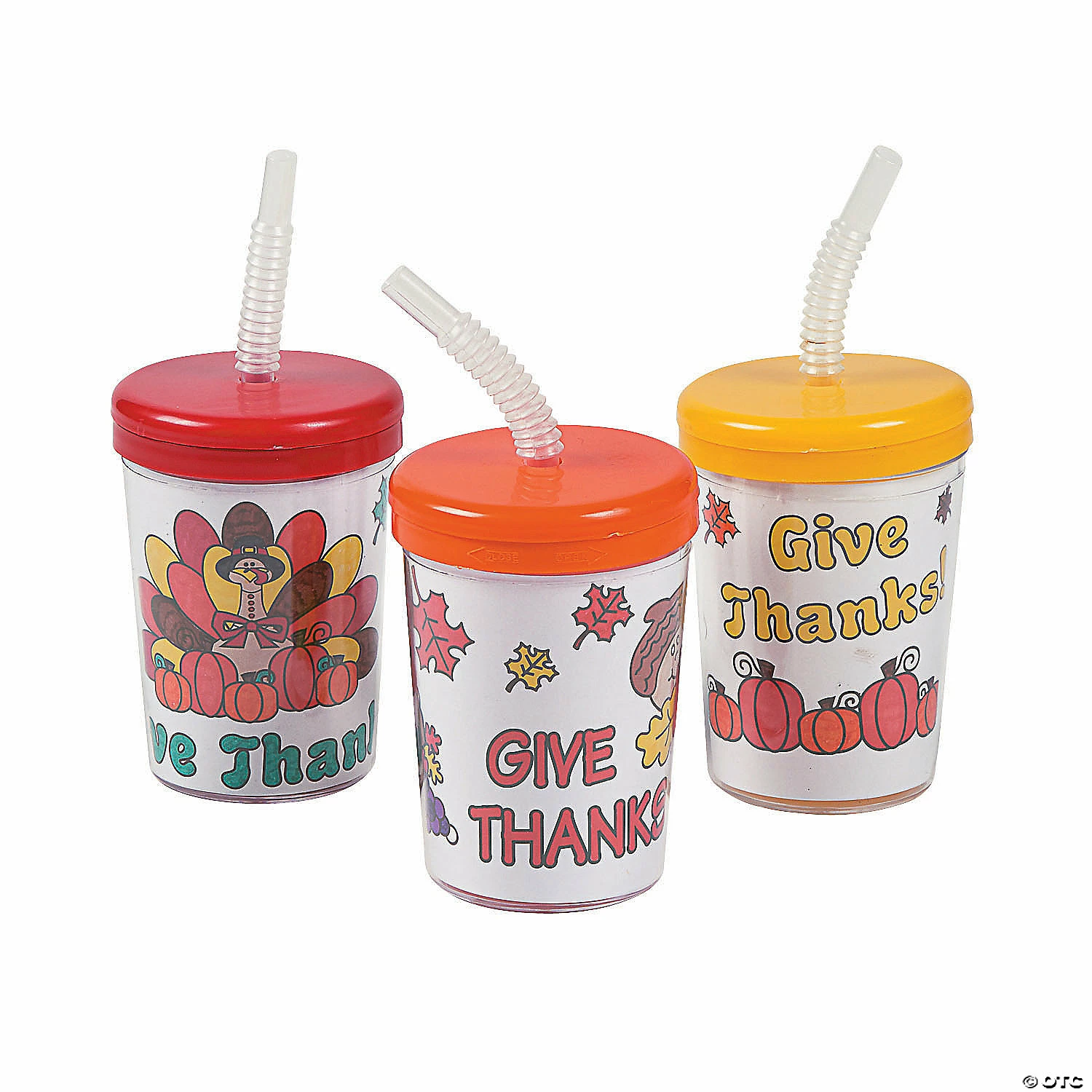 Cheapest ⌛ Color Your Own Give Thanks Cups with Lids & Straws - 12 Pc. 😉 4 Cheapest ⌛ Color Your Own Give Thanks Cups with Lids & Straws - 12 Pc. 😉 - Image 2