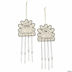 Cheap 🧨 Color Your Own 👪 Thanksgiving Turkey Wind Chimes - 12 Pc. 🎉