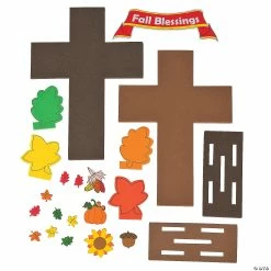 Best Sale ❤️ Fall Blessing Stand-Up Cross Craft Kit - Makes 12 🎁 -Fall Crafts Sales fall blessing stand up cross craft kit makes 1213658898 a01