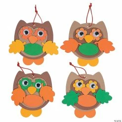Buy ๐ Fall Color Owl Ornament Craft Kit - Makes 12 ๐งจ