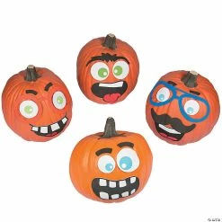 Coupon 😉 Funny Face Pumpkin Decorating Craft Kit - Makes 12 🔔