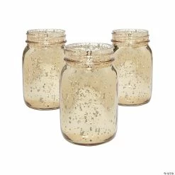 Cheap ๐ Gold Mercury Mason Jars - 12 Pc. ๐ฅ