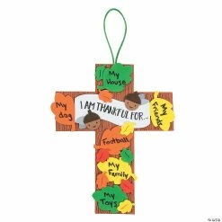 Wholesale ๐ I Am Thankful For... ๐ช Thanksgiving Cross Craft Kit- Makes 12 ๐