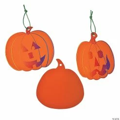 Outlet ⌛ Magic Color Scratch Orange Pumpkin Ornaments - 24 Pc. ⭐