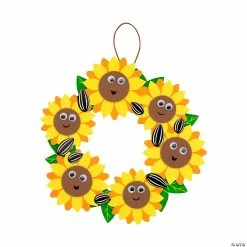 Flash Sale 🧨 Smile Face Sunflower Wreath Craft Kit – Makes 12 🤩