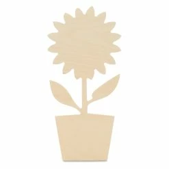 Cheapest 🤩 Woodpeckers Crafts, DIY Unfinished Wood 14" Sunflower in Pot Cutout Pack of 6 🔥